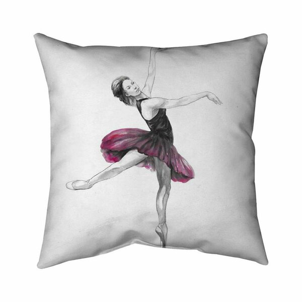 Begin Home Decor 26 x 26 in. Small Pink Ballerina-Double Sided Print Indoor Pillow 5541-2626-SP51
